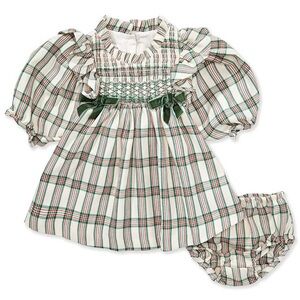 Like New Baby Girls 3/4-Sleeve Plaid Fit-And-Flare Dress 18M